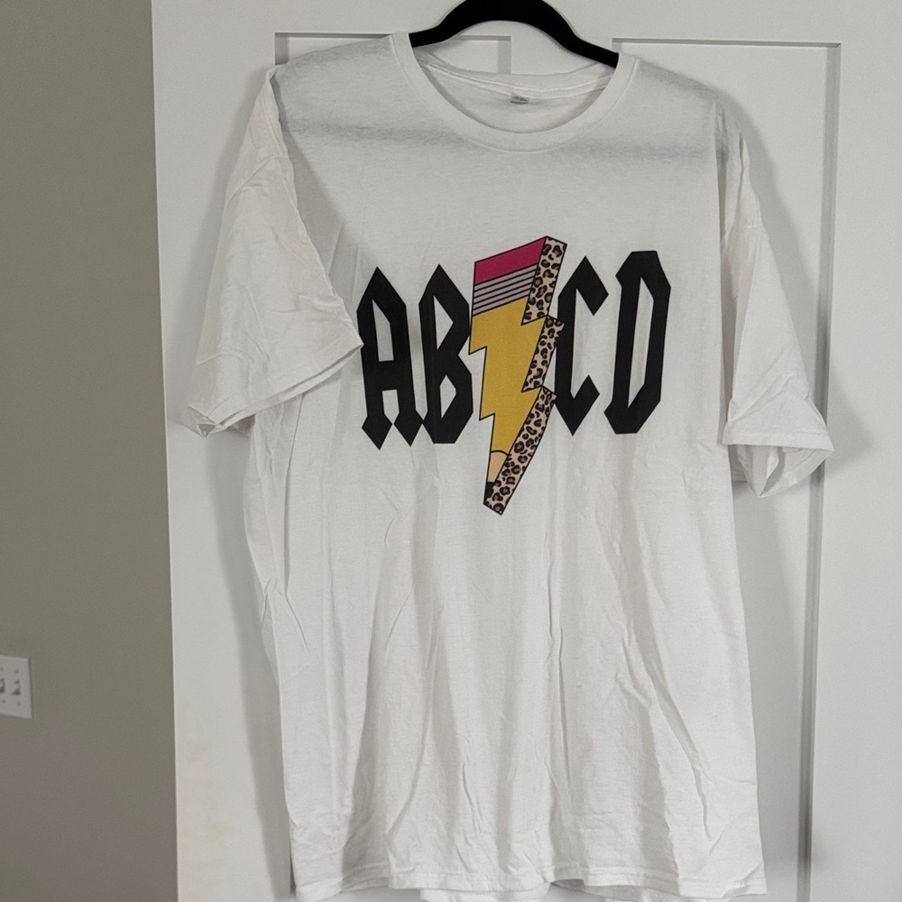 White Graphic Teacher T-Shirt